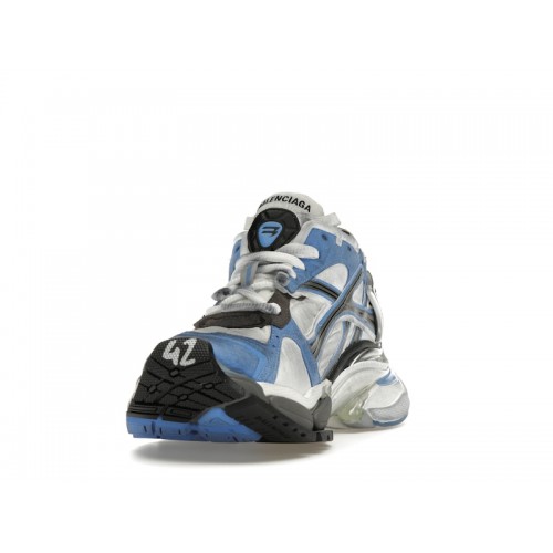 Кроссы Balenciaga Runner Blue White Grey - мужская сетка размеров