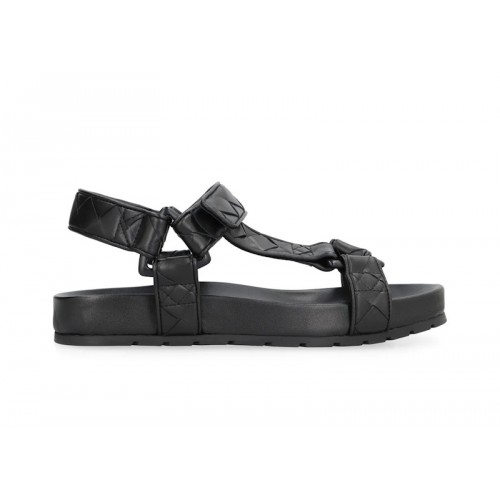 Bottega Veneta Trip Slingback Sandals Black Leather (W) - женская сетка размеров