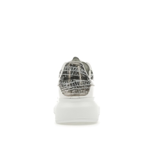 Кроссы Alexander McQueen Oversized White Silver Croc - мужская сетка размеров
