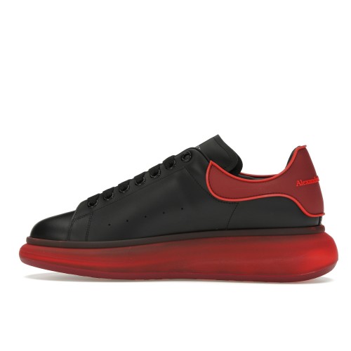 Кроссы Alexander McQueen Oversized Black Red Translucent Sole - мужская сетка размеров