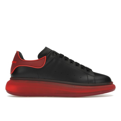 Кроссы Alexander McQueen Oversized Black Red Translucent Sole - мужская сетка размеров