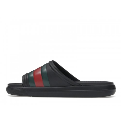 Gucci Web Slide Sandal Black Green Red - мужская сетка размеров