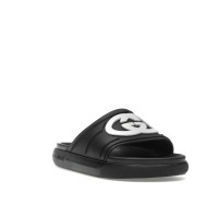Gucci Interlocking G Slide Black White