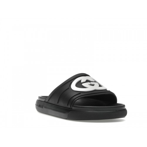 Gucci Interlocking G Slide Black White - мужская сетка размеров Gucci Interlocking G Slide Black White - мужская сетка размеров