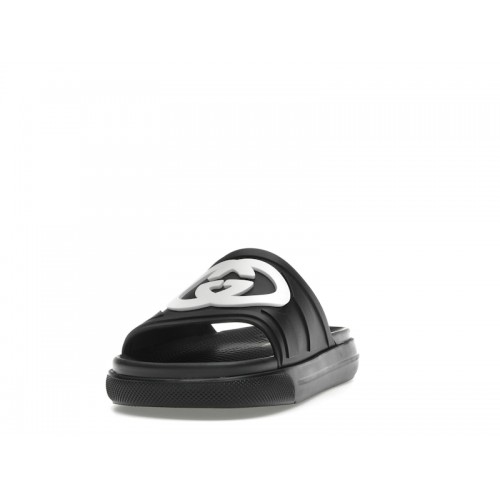 Gucci Interlocking G Slide Black White - мужская сетка размеров Gucci Interlocking G Slide Black White - мужская сетка размеров