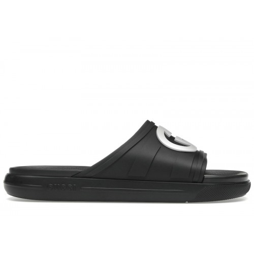 Gucci Interlocking G Slide Black White - мужская сетка размеров