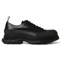 Alexander McQueen Tread Slick Low Lace Up Black Canvas and Leather