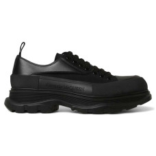 Alexander McQueen Tread Slick Low Lace Up Black Canvas and Leather