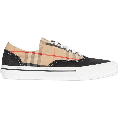 Кроссы Burberry Cotton Suede Vintage Check - мужская сетка размеров