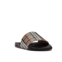Шлепки Burberry Furley Check Slides Archive Beige