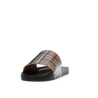 Шлепки Burberry Furley Check Slides Archive Beige