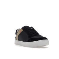 Кроссовки Burberry Leather Suede and House Check Sneakers Black Archive Beige White