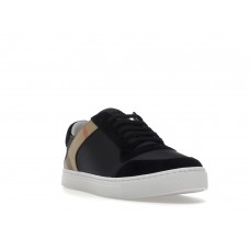 Кроссовки Burberry Leather Suede and House Check Sneakers Black Archive Beige White
