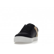 Кроссовки Burberry Leather Suede and House Check Sneakers Black Archive Beige White