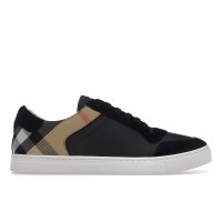 Кроссовки Burberry Leather Suede and House Check Sneakers Black Archive Beige White