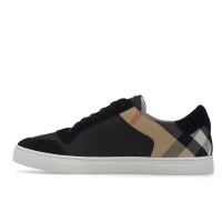 Кроссовки Burberry Leather Suede and House Check Sneakers Black Archive Beige White