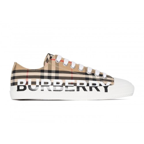 Кроссы Burberry Logo Print Vintage Check Cotton Sneakers Archive Beige (W) - женская сетка размеров