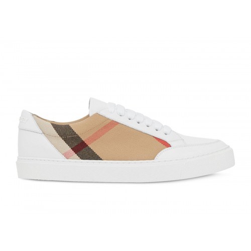 Кроссы Burberry House Check Sneakers Archive Beige White (W) - женская сетка размеров