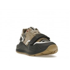 Burberry Ramsey Vintage Check Suede Leather Sneakers Grey Archive Beige