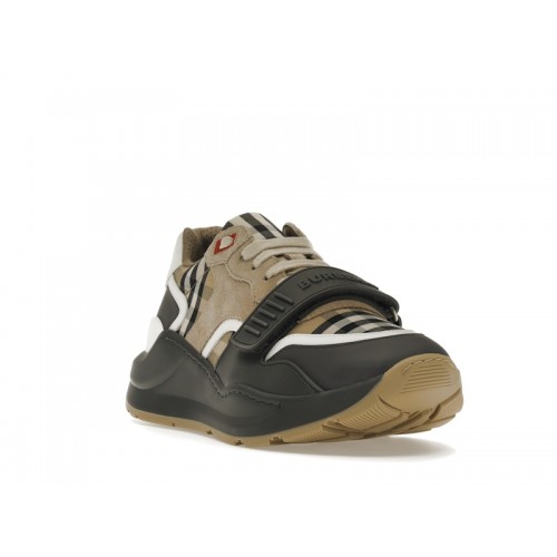 Burberry Ramsey Vintage Check Suede Leather Sneakers Grey Archive Beige - мужская сетка размеров