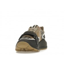 Burberry Ramsey Vintage Check Suede Leather Sneakers Grey Archive Beige