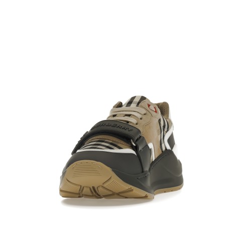 Кроссы Burberry Ramsey Vintage Check Suede Leather Sneakers Grey Archive Beige - мужская сетка размеров