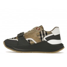 Кроссовки Burberry Ramsey Vintage Check Suede Leather Sneakers Grey Archive Beige