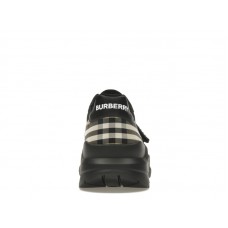 Burberry Check Suede Leather Sneakers Vintage Check-print Black
