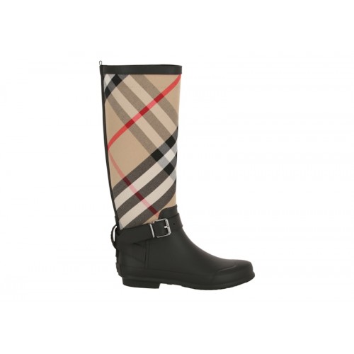 Burberry House Check Rain Boots Archive Beige Black (W) - женская сетка размеров