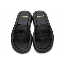 Женские Burberry Embroidered Logo Slide Black (W)