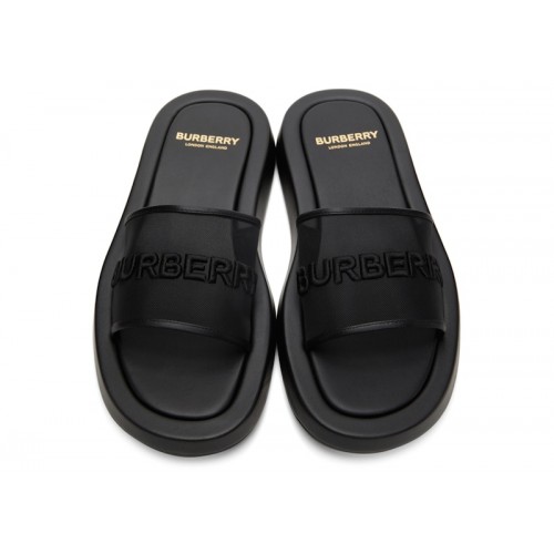 Burberry Embroidered Logo Slide Black (W) - женская сетка размеров