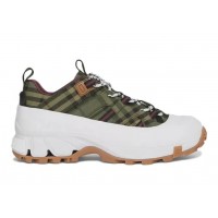 Женские кроссовки Burberry Arthur Check Cotton Military Green (Women)