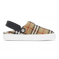 Женские кроссовки Burberry Rangleton Slingback Loafers Beige Check (W)