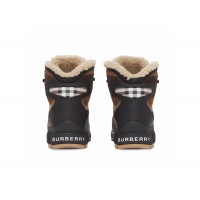 Burberry Tor Shearling Lined Black Brown