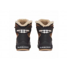 Burberry Tor Shearling Lined Black Brown