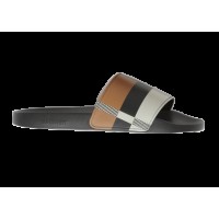 Шлепки Burberry Embossed Logo Slides Camel Check