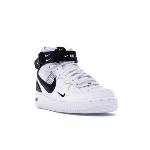 Кроссы Nike Air Force 1 Mid Utility White Black - мужская сетка размеров