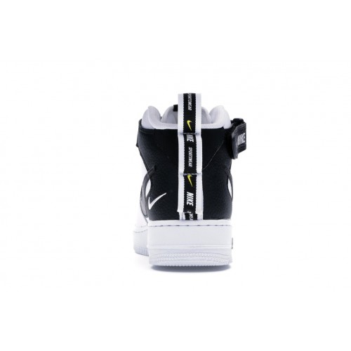 Кроссы Nike Air Force 1 Mid Utility White Black - мужская сетка размеров