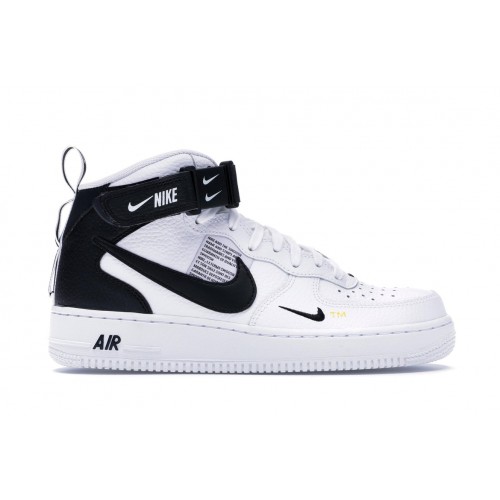 Кроссы Nike Air Force 1 Mid Utility White Black - мужская сетка размеров