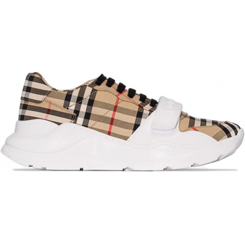 Кроссы Burberry Vintage Check Cotton Beige - мужская сетка размеров