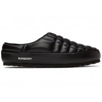 Кроссовки Burberry Leather Quilted Slipper Black