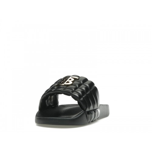 Burberry Monogram Motif Quilted Lambskin Slides Black Gold-tone - мужская сетка размеров