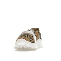 Burberry Ramsey Vintage Check Suede Leather Archive Biege White