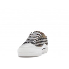 Кроссовки Burberry Vintage Check Cotton Sneakers Archive Beige White