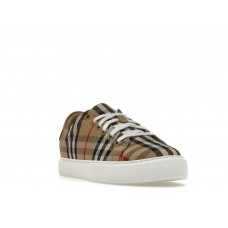 Женские кроссовки Burberry Vintage Check and Leather Sneakers Archive Beige Check Toe (W)