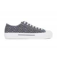 Кроссовки Burberry Monogram Print Cotton Low Black White
