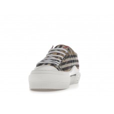 Женские кроссовки Burberry Vintage Check Cotton Sneakers Archive Beige White (W)