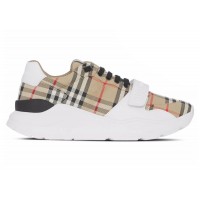 Женские Burberry Check and Leather Sneakers Archive Beige (W)