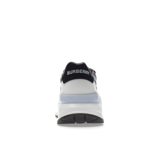 Кроссы Burberry Ramsey Haymarket Check Print Light Blue White Black - мужская сетка размеров