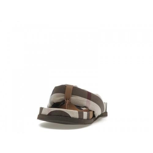 Burberry Check Print Thong Sandals Brown - мужская сетка размеров